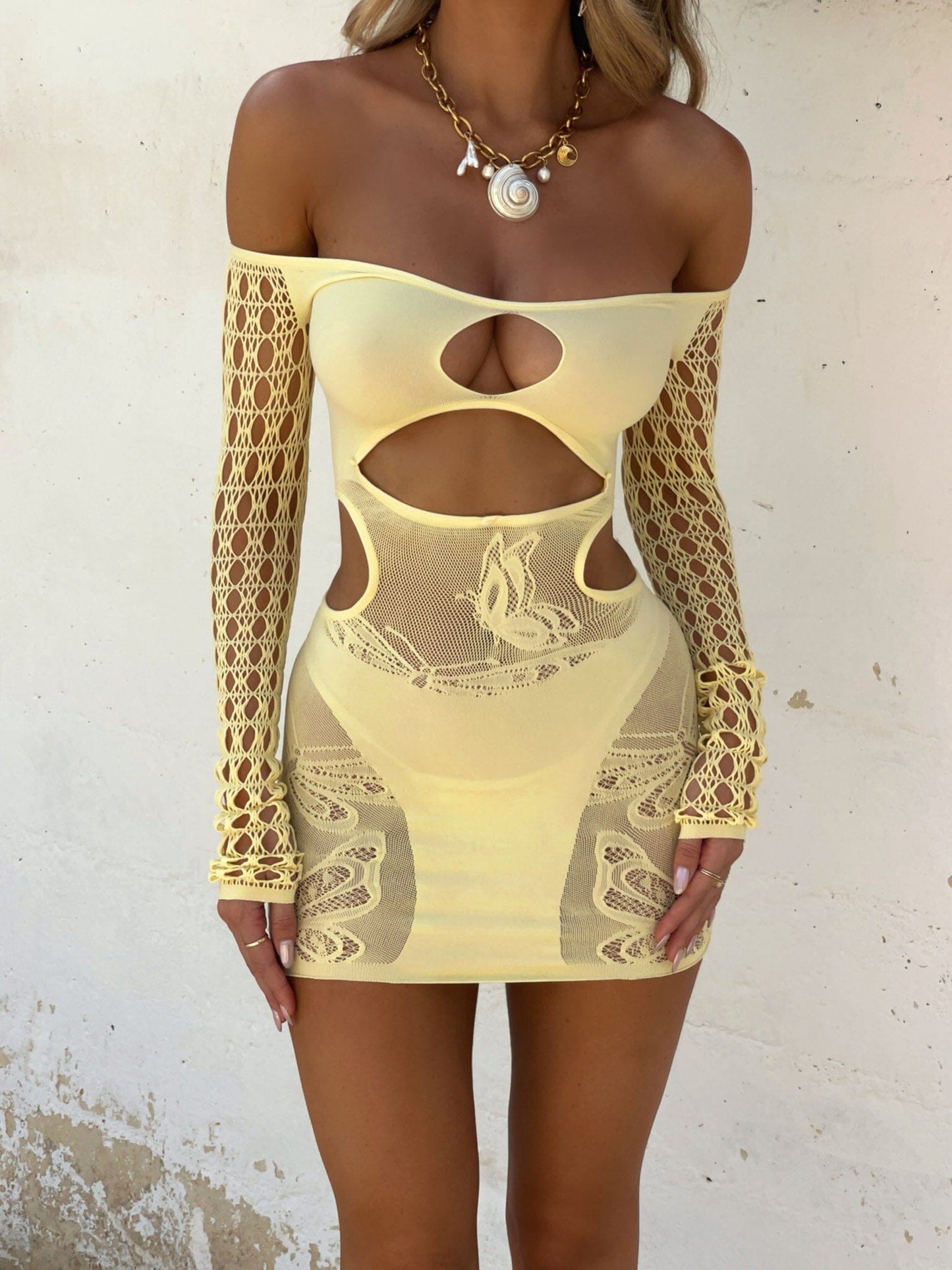 CHERISH MINI DRESS BABY YELLOW