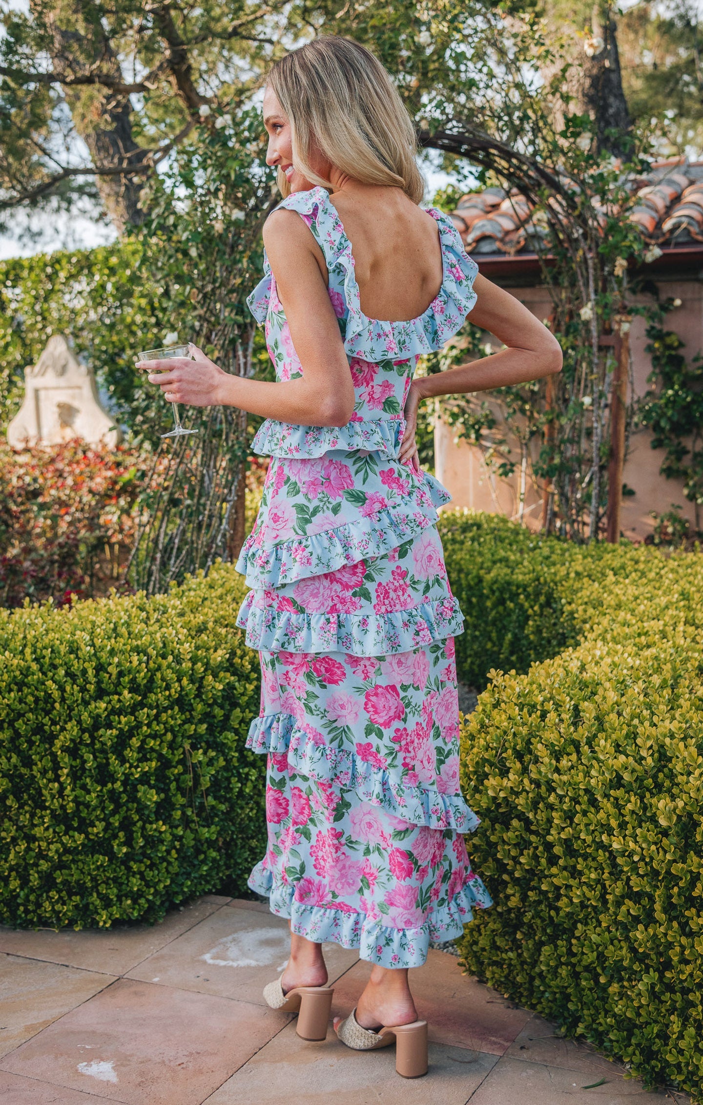 Greta Dress ~ Cottage Floral Multi Stretch