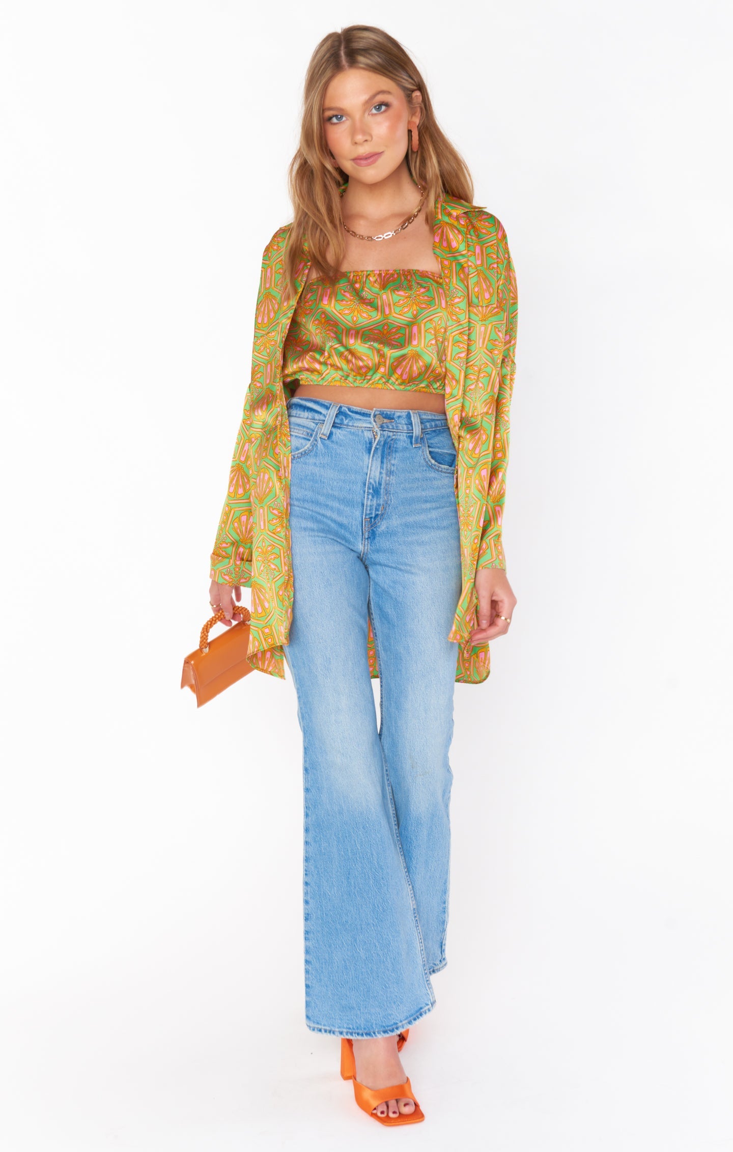 Johns Button Down Shirt ~ Palm Deco