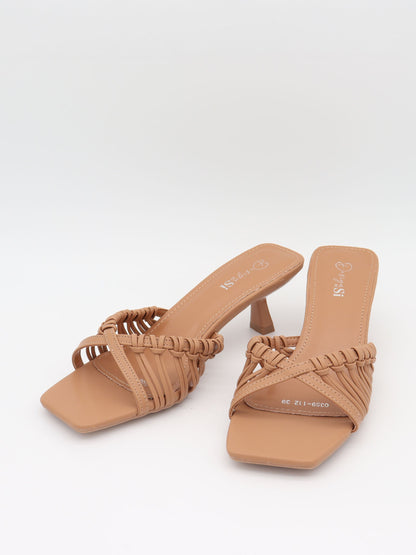 Elba mules with braided details – Beige