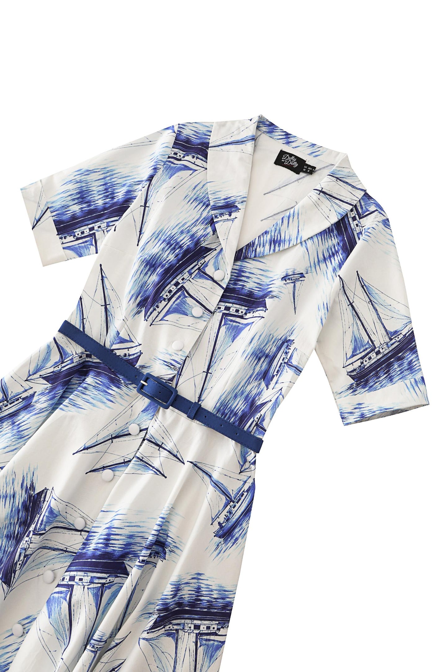 Mollie White Sailboat Full Circle Shirt Dress