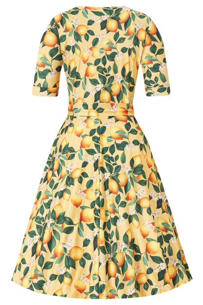 Matilda Lemon Wrap Dress in Yellow