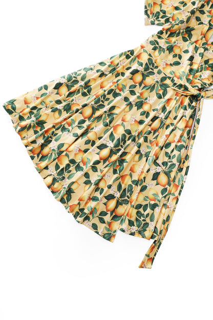 Matilda Lemon Wrap Dress in Yellow