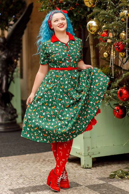 Mabel Dog At Christmas Shirt Dress