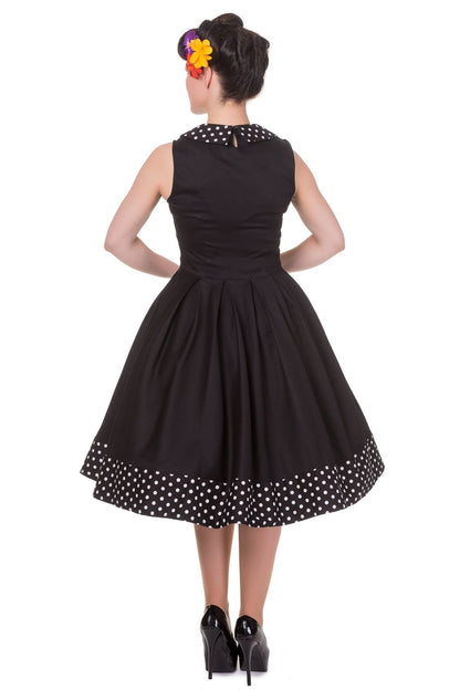 Hazel vintage Inspired Swing Dress in Black
